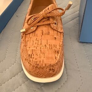 Jack Rogers Cork-Textured Moccasin in Tan